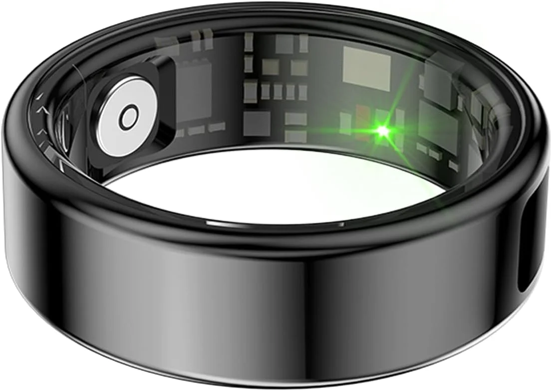 حلقه هوشمند پرو گرین لاین با نمایشگر دیجیتال، ضد آب، ردیابی خواب، پایش ضربان قلب، 128 حالت ورزشی، شارژ مغناطیسی، سازگار با iOS و Android - مشکی (سایز 11(20.6))