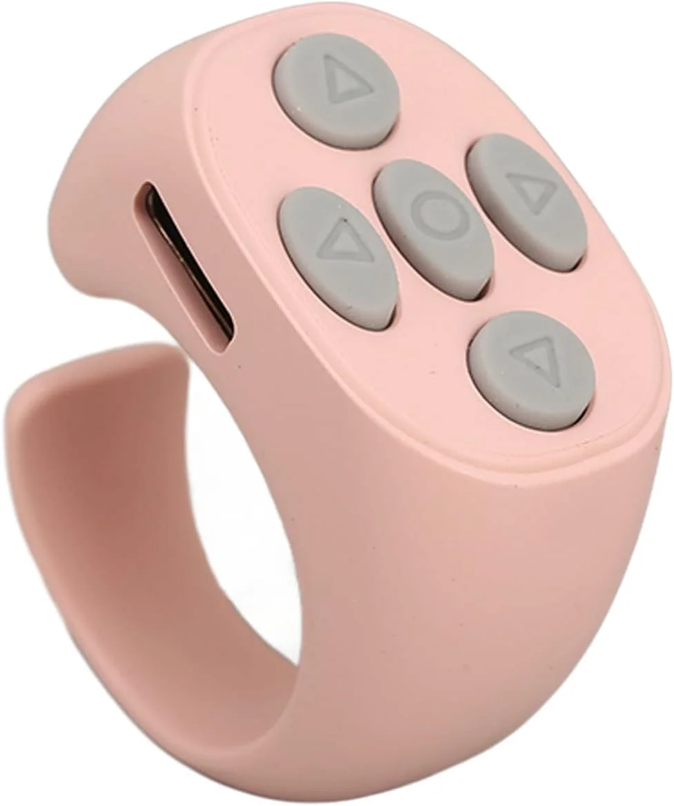 حلقه هوشمند کنترل از راه دور Dpofirs 5.3 برای ورق زدن صفحات، دکمه کنترل از راه دور سبک وزن برای کاربران (صورتی)