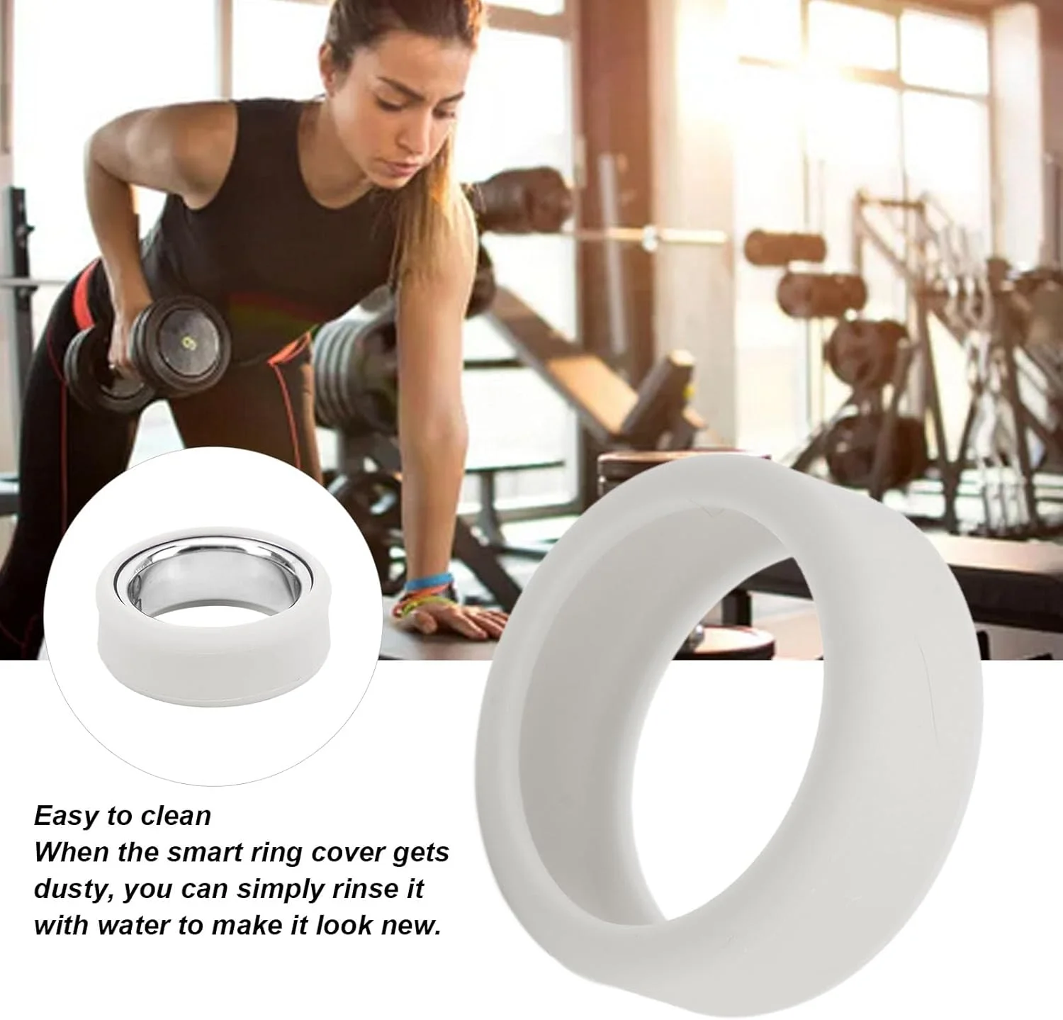 محافظ انگشتر Annadue برای تمرینات ورزشی، روکش انگشتر سیلیکونی الاستیک با نصب آسان، محافظ انگشت سیلیکونی الاستیک برای انگشتر هوشمند سلامت (خاکستری)