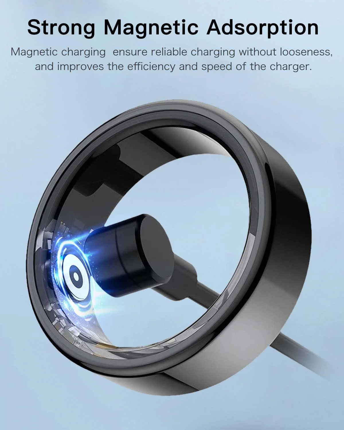 [بسته 2 عددی] شارژر حلقه هوشمند، شارژ مغناطیسی جهانی جایگزین مناسب حلقه / محصولات دیجیتال 3C / ساعت حلقه تناسب اندام دست، حلقه گرد 4.0 میلی متر شارژ ایمن