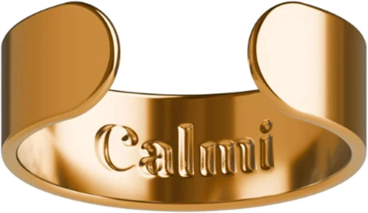 حلقه آرامش - حلقه هوشمند مغناطیسی اصلی و قابل تنظیم برای کاهش اضطراب، تعادل خواب، راه حل طبیعی، بسیار ظریف، بسیار قدرتمند، هدیه روز مادر (طلایی)