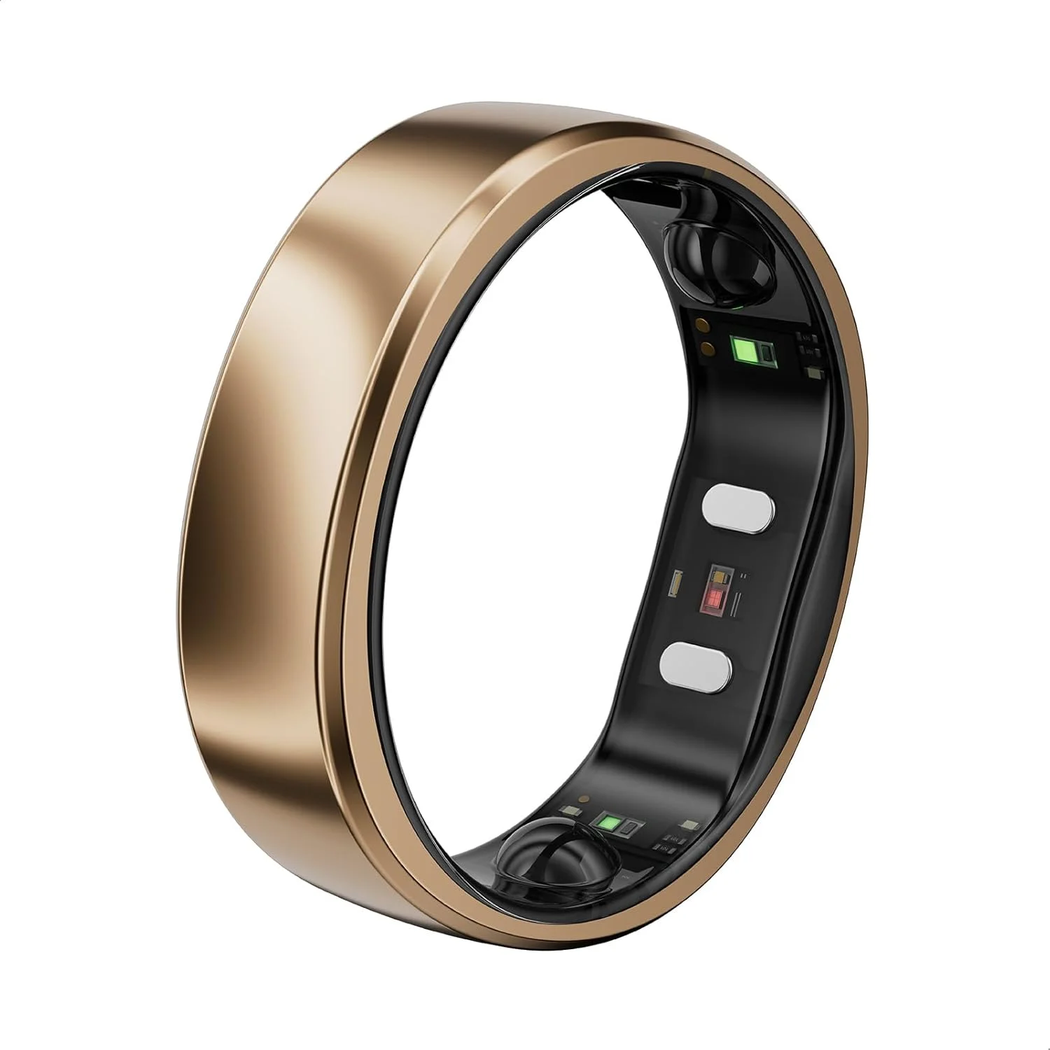 حلقه هوشمند فوق باریک RingConn Gen 2 Air، با عمر باتری 10 روزه، ردیاب تناسب اندام/خواب/استرس/ضربان قلب برای زنان و مردان، بدون هزینه برنامه برای ویژگی های استاندارد، سازگار با iOS و Android (سایز 7، طلایی شنی)