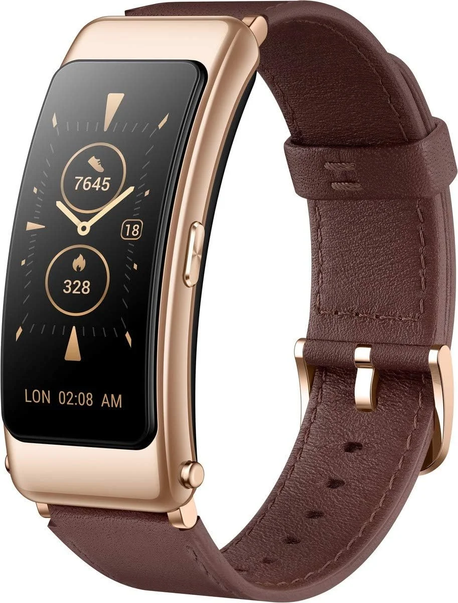 هواوی Talkband B6، ردیاب فعالیت های ورزشی با صفحه نمایش رنگی 1.53 اینچی AMOLED، نظارت بر تناسب اندام در تمام طول روز، هندزفری بلوتوثی جداشدنی، ردیابی و نظارت بر خواب، قهوه ای موکا