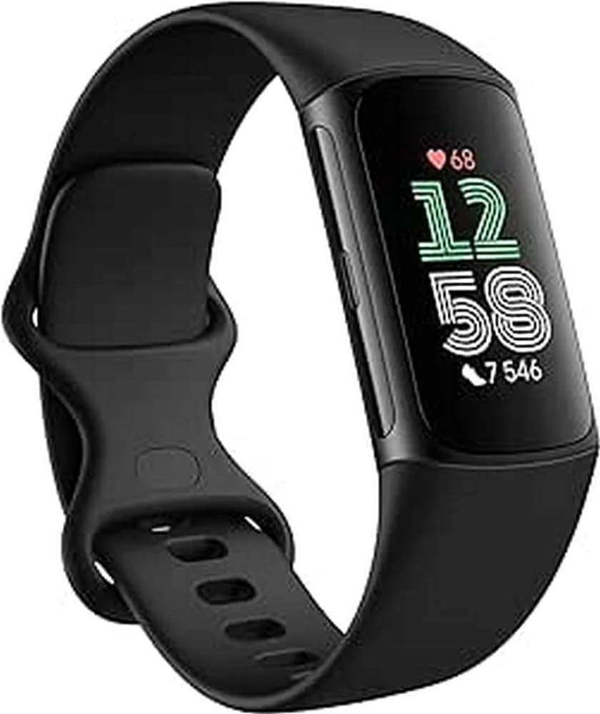 ردیاب فعالیت بدنی Fitbit Google Charge 6 شامل یک ماه عضویت ویژه، 7 روز عمر باتری، کیف پول و نقشه، مشکی ابسیدین/آلومینیوم