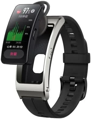 هواوی TalkBand B7 دستبند هوشمند، ردیاب فعالیت های ورزشی با صفحه نمایش رنگی 1.53 اینچی AMOLED، نظارت بر تناسب اندام در تمام طول روز، هندزفری بلوتوثی جداشدنی گرافیت مشکی (نسخه چینی)