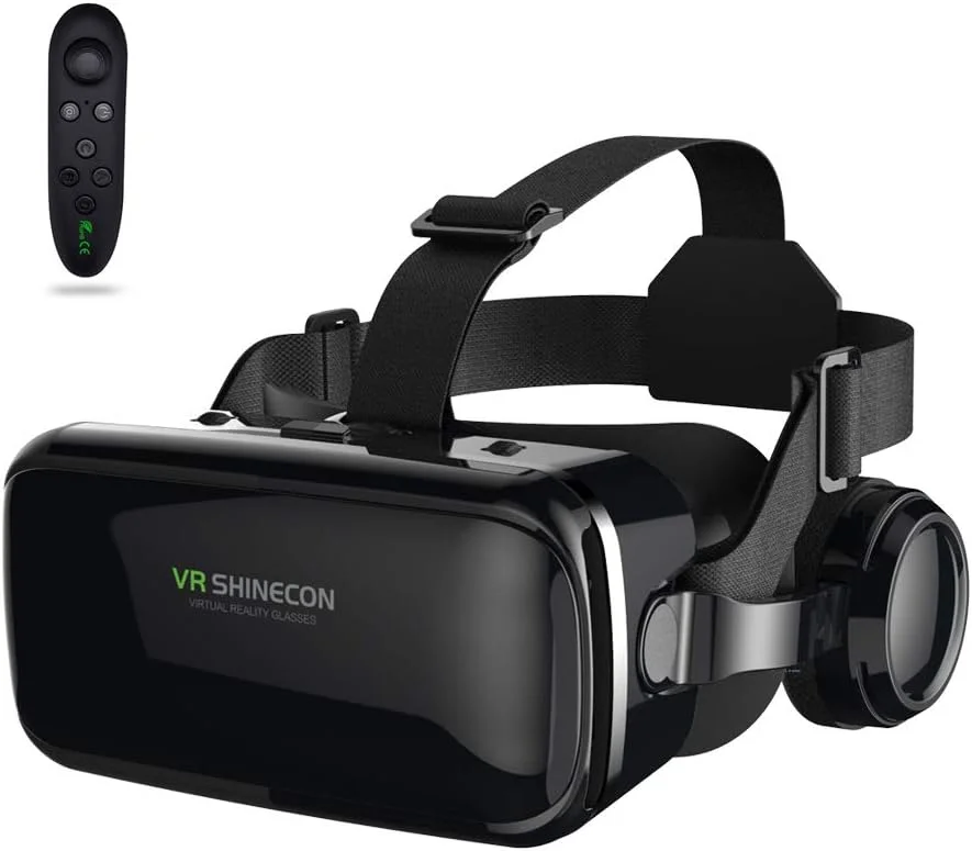 هدست واقعیت مجازی سه بعدی LONGLU VR مناسب برای فیلم و بازی های ویدیویی IMAX، کلاه ایمنی سه بعدی VR سازگار با گوشی های آیفون و اندروید 4.7-6 اینچی.