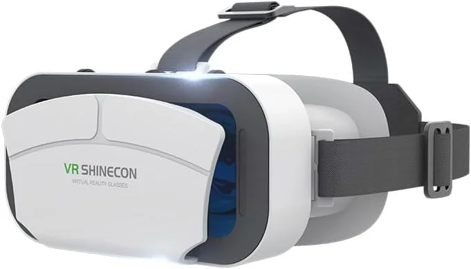 عینک واقعیت مجازی BIGTHREE، عینک سه بعدی VR، عینک واقعیت مجازی HD، فاصله مردمک و فاصله شی قابل تنظیم، ایده آل برای بازی و فیلم های فراگیر، هدیه برای کودکان و بزرگسالان، سفید.