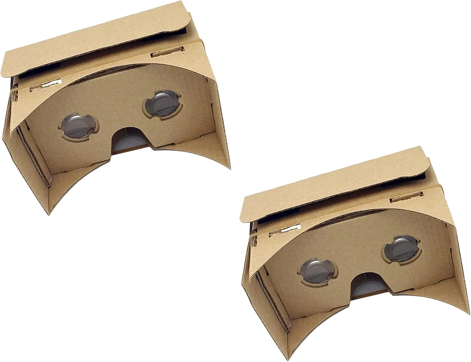 NTECH (دو عددی) گوگل/مقوایی، هدست واقعیت مجازی سه بعدی، جعبه عینک واقعیت مجازی با لنز اپتیکال سه بعدی بزرگ و شفاف و پد بینی بند سر راحت برای آیفون/تلفن های هوشمند - جعبه