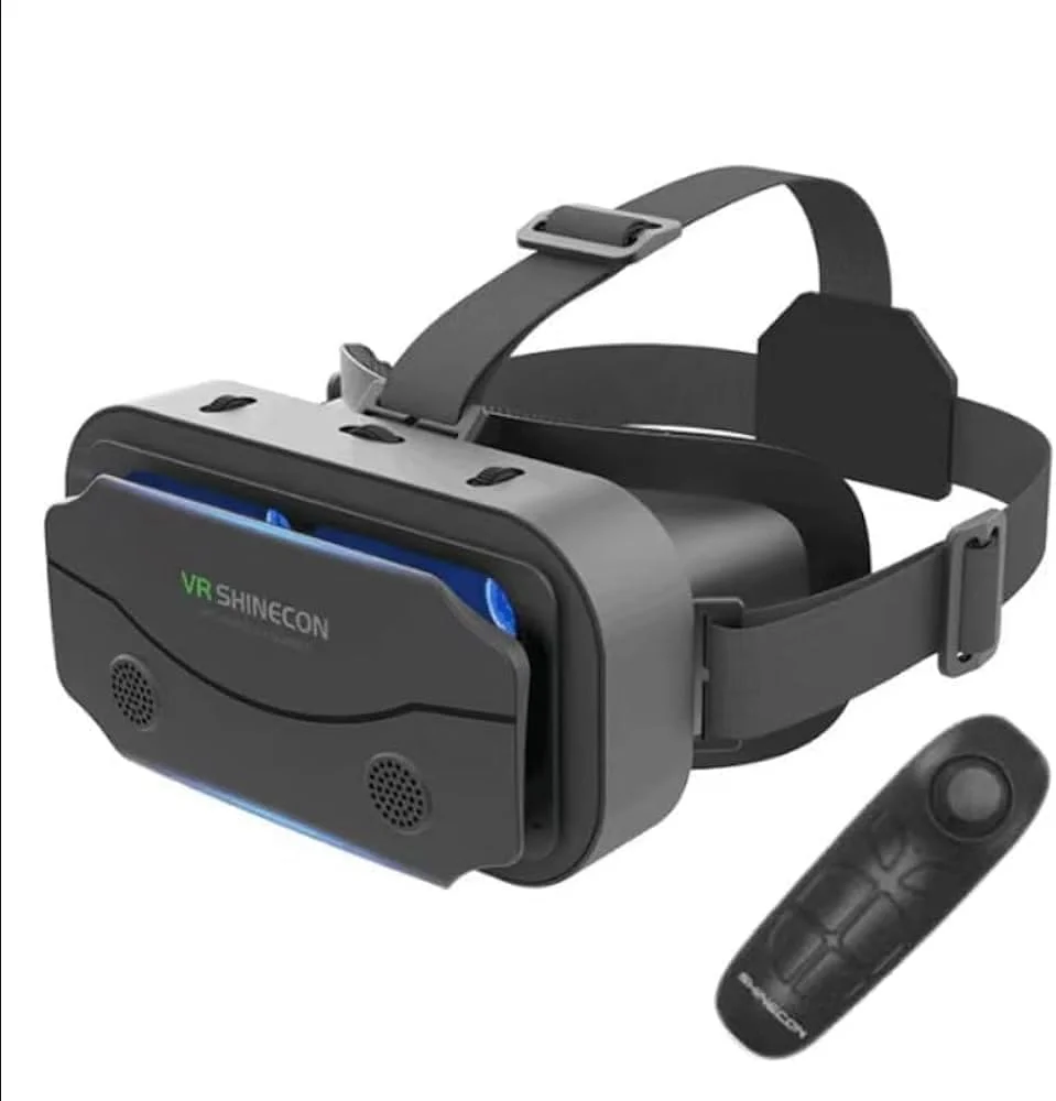 هدست واقعیت مجازی با کنترل از راه دور برای آیفون و اندروید 5.0-7.0 اینچ. بهترین بازی های موبایلی و فیلم های 360 درجه خود را با تمام گوشی های هوشمند اندرویدی نرم و راحت بازی کنید. جدیدترین مدل