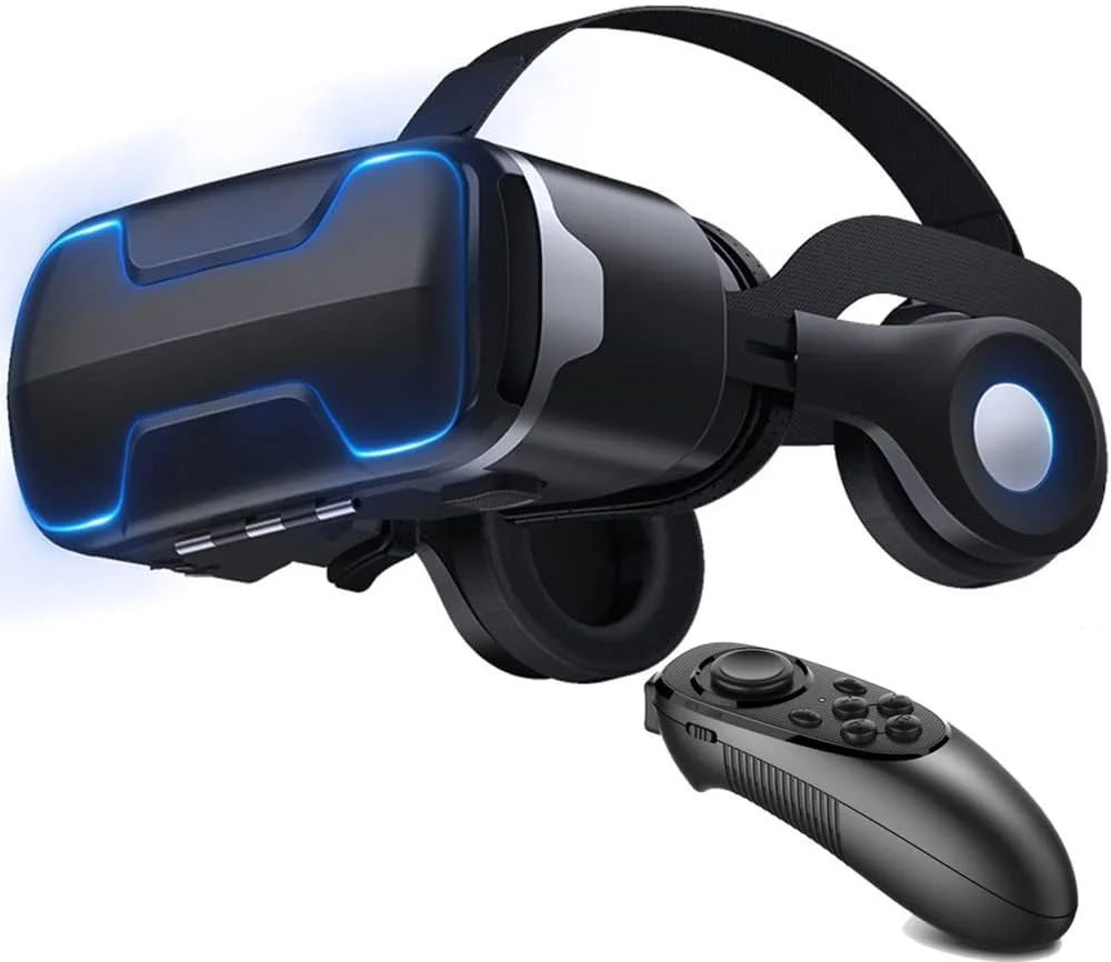 هدست واقعیت مجازی همه کاره با کنترلر، عینک واقعیت مجازی سه بعدی برای تلویزیون و بازی های ویدیویی، سازگار با تلفن های همراه 4.5-6.0 اینچی (رنگ: سبز)