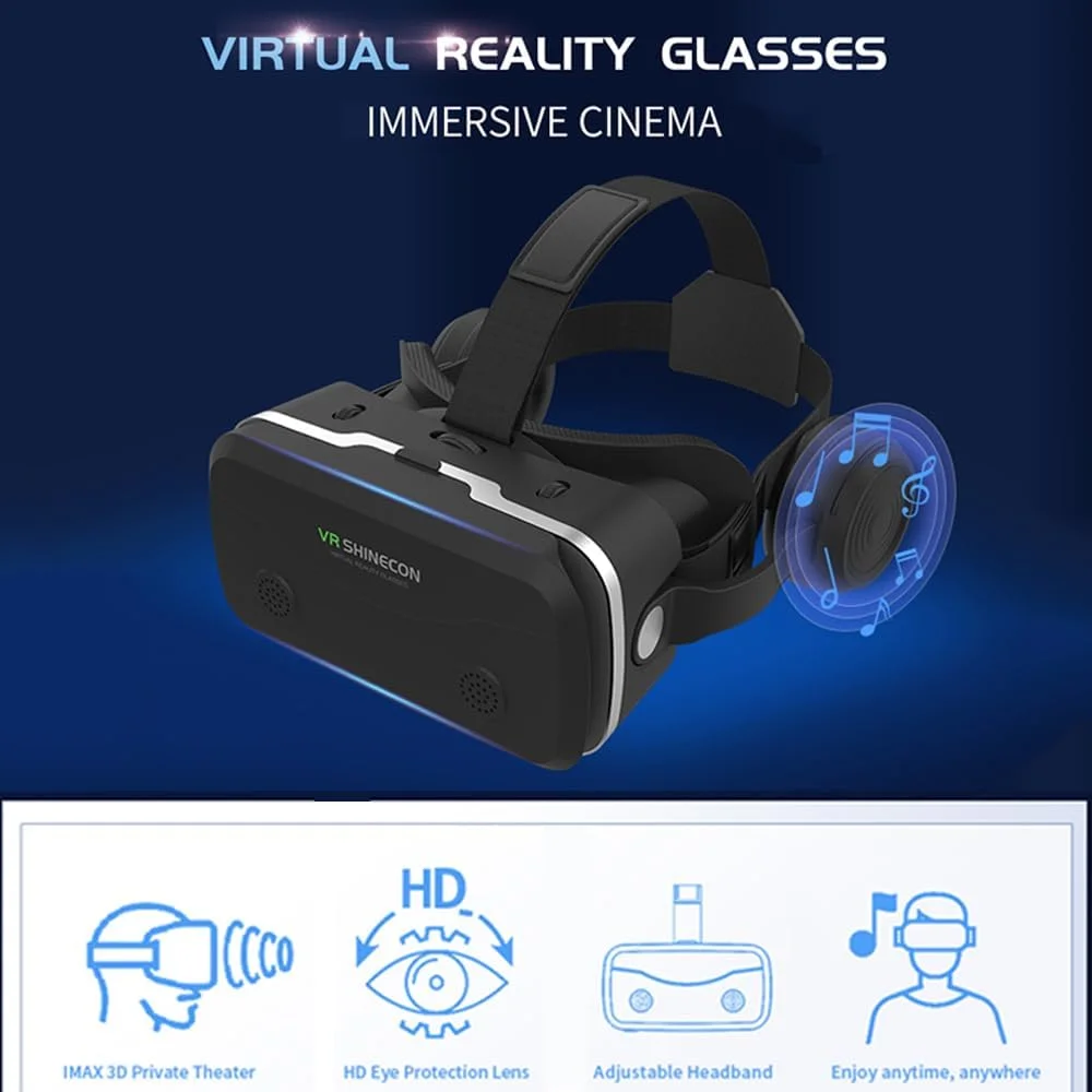 هدست واقعیت مجازی برای آیفون و گوشی‌های اندروید، هدست واقعیت مجازی HD 3D با کنترل از راه دور، عینک واقعیت مجازی قابل تنظیم برای کودکان و بزرگسالان برای فیلم، بازی، سازگار با گوشی 4.7-6 اینچی