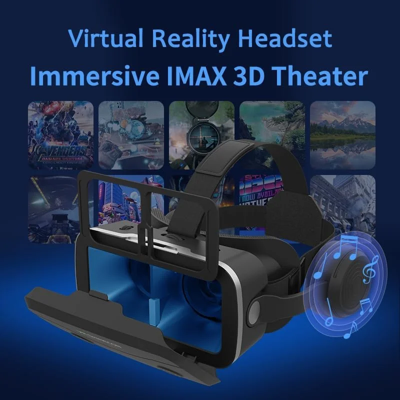 هدست واقعیت مجازی برای آیفون و گوشی‌های اندروید، هدست واقعیت مجازی HD 3D با کنترل از راه دور، عینک واقعیت مجازی قابل تنظیم برای کودکان و بزرگسالان برای فیلم، بازی، سازگار با گوشی 4.7-6 اینچی
