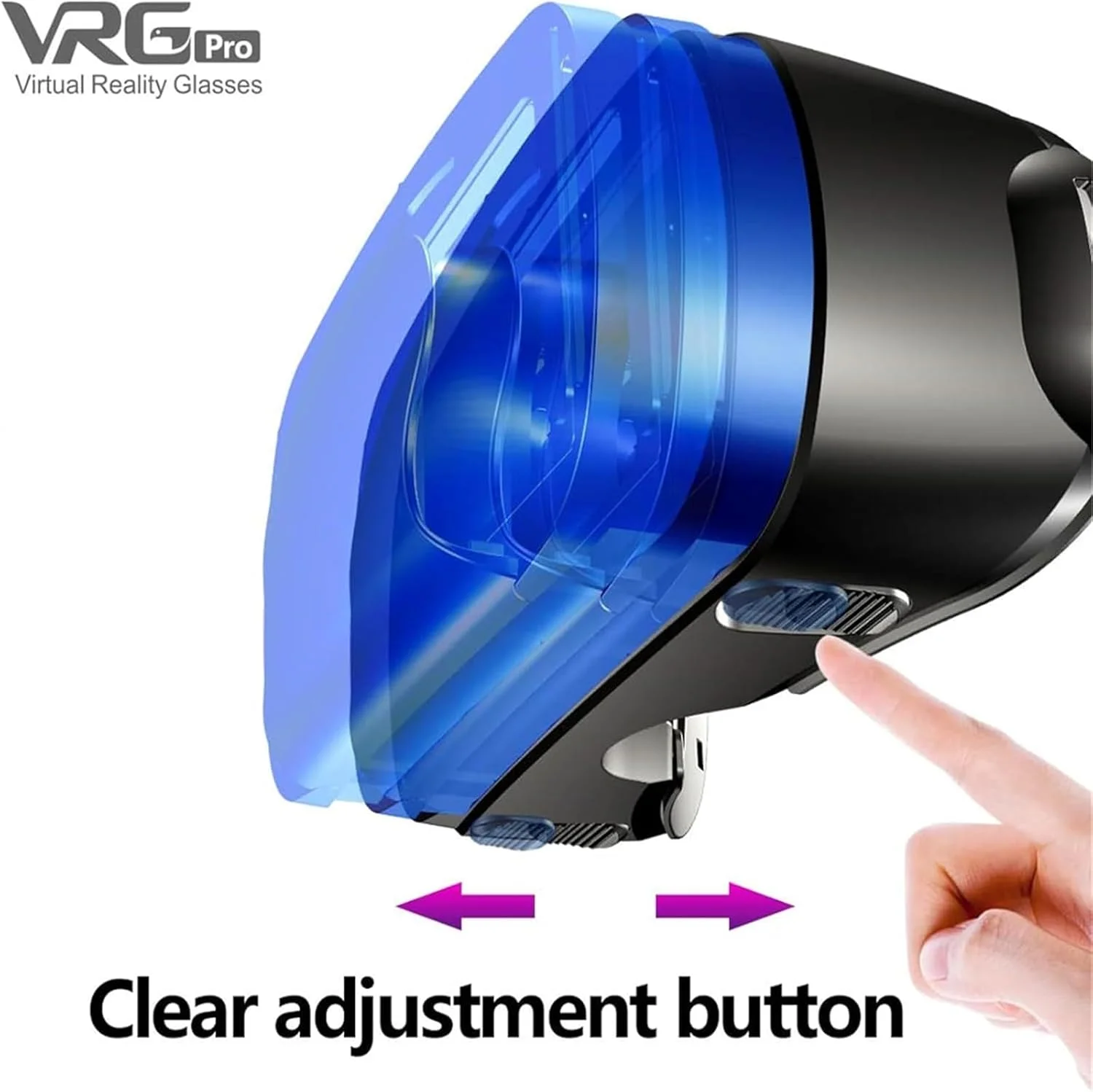 هدست واقعیت مجازی MOTIM - عینک سه بعدی واقعیت مجازی، سبک و قابل تنظیم برای فیلم، بازی و ویدیو، پشتیبانی از 5 تا 7 اینچ