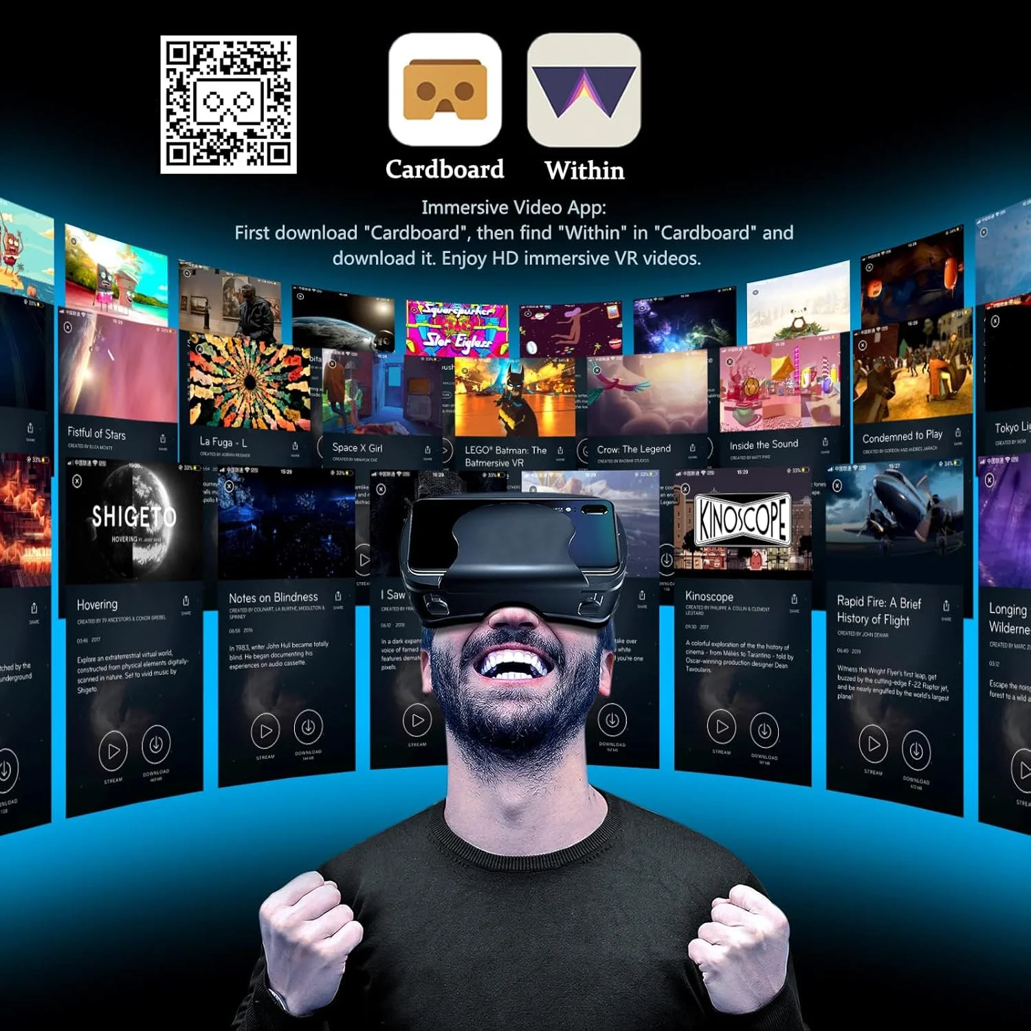 هدست واقعیت مجازی AEVRG، عینک سه بعدی واقعیت مجازی قابل تنظیم، محافظ چشم HD Blu-ray، پشتیبانی از 5 تا 7 اینچ، مشکی برای تلفن های هوشمند اندرویدی