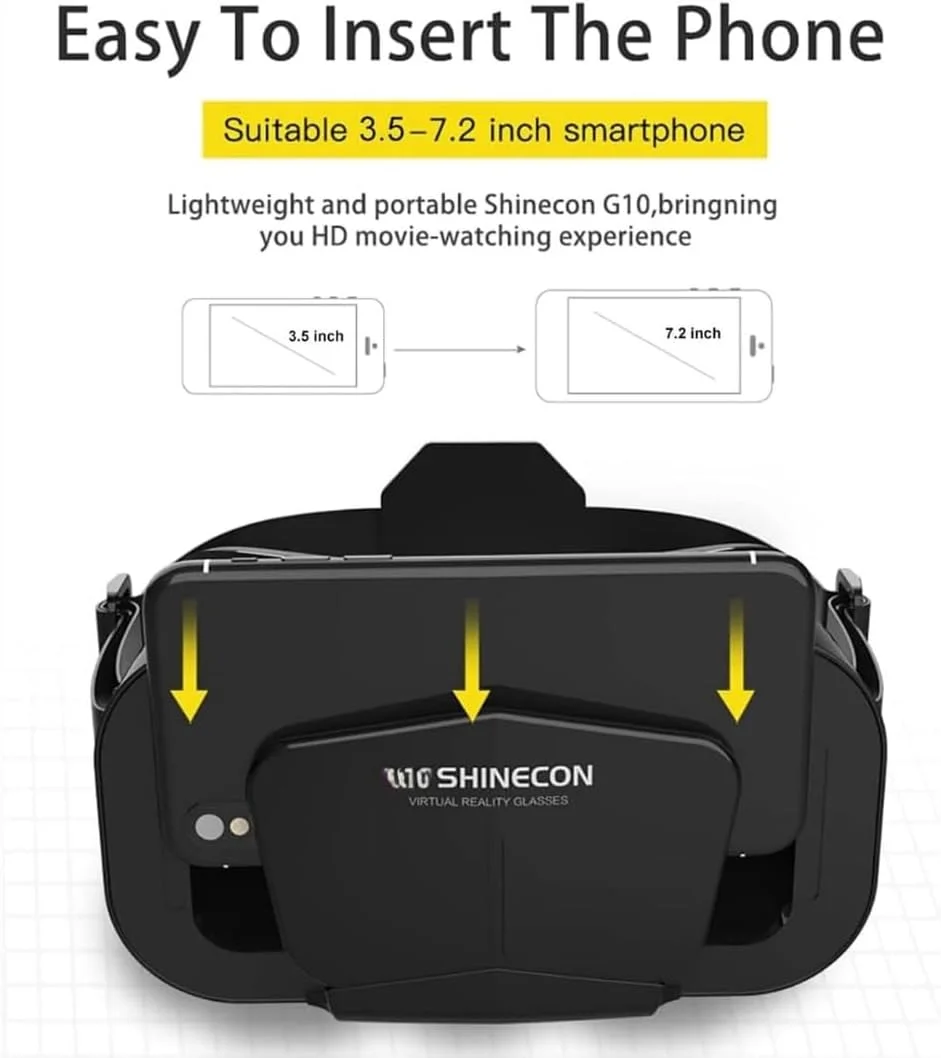 هدست واقعیت مجازی HD VR Box برای گوشی‌های هوشمند - تجربه‌ای فراگیر در بازی، فیلم و برنامه‌ها - لنزهای قابل تنظیم، طراحی راحت و سرگرمی قابل حمل