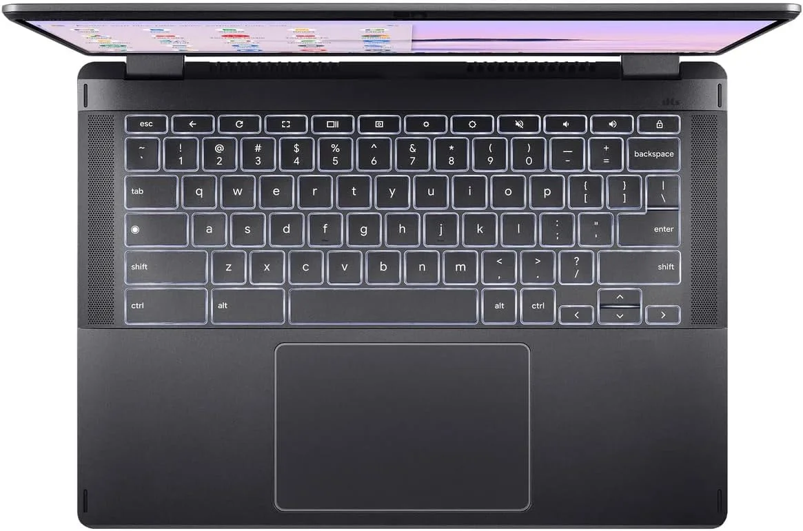 لپ تاپ 2 در 1 ایسر Chromebook Plus Spin 514، صفحه نمایش لمسی 14 اینچی WUXGA IPS، پردازنده نسل سیزدهم اینتل 10 هسته ای i5-1334U، رم 8 گیگابایتی LPDDR5X، حافظه SSD 512 گیگابایتی Pcle 4.0، کیبورد با نور پس زمینه، WiFi 6E، سیستم عامل Chrome، به همراه 128 گیگابایت PSD و قلم