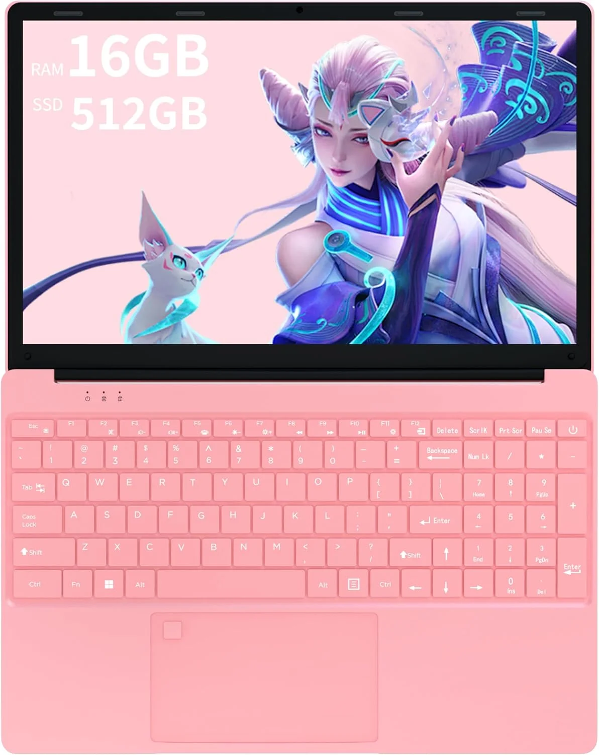 لپ تاپ 15.6 اینچی فول اچ دی با پردازنده گلد 6500Y، رم 16 گیگابایتی، اس اس دی 512 گیگابایتی، صفحه نمایش FHD IPS، کیبورد با نور پس زمینه، نوت بوک قابل حمل صورتی، سیستم از پیش نصب شده، طراحی باریک و قابل حمل (PIN 6500 16+512)