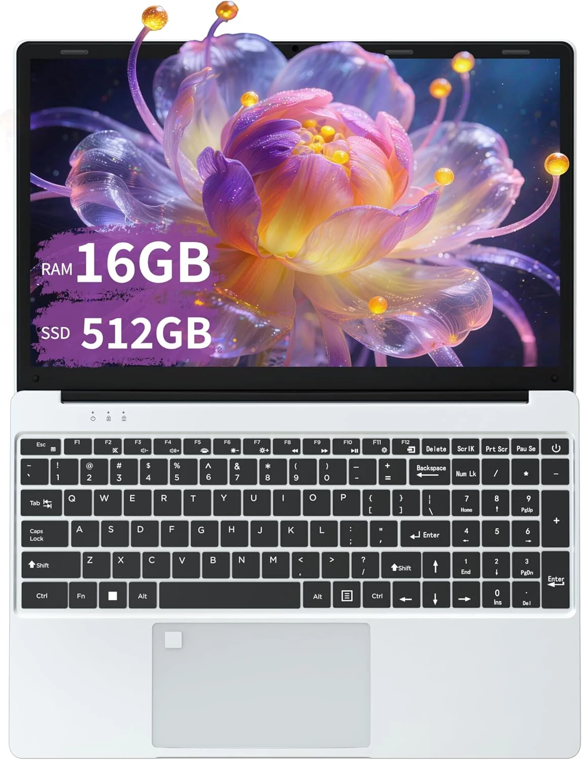 لپ تاپ 15.6 اینچی Full HD با پردازنده Gold 6500Y، رم 16 گیگابایتی، حافظه SSD 512 گیگابایتی، صفحه نمایش FHD IPS، کیبورد با نور پس زمینه، نوت بوک نقره ای قابل حمل، سیستم از پیش نصب شده، طراحی باریک و قابل حمل