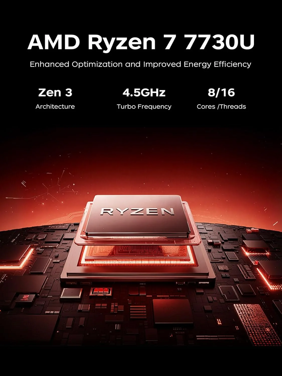 لپ تاپ گیمینگ 2026، لپ تاپ 15.6 اینچی با پردازنده AMD Ryzen 7 7730U (8 هسته/16 رشته، تا 4.5 گیگاهرتز)، 16 گیگابایت رم 512 گیگابایت NVMe SSD ویندوز 11، کامپیوتر لپ تاپ با کارایی بالا، تا 2 ترابایت، گرافیک Radeon RX Vega 8، WiFi 6