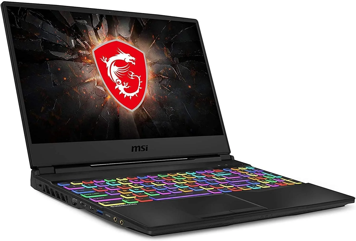 لپ تاپ گیمینگ MSI GL65 Leopard 10SFK-062 با صفحه نمایش 15.6 اینچی FHD 144Hz 3ms، حاشیه باریک، پردازنده Intel Core i7-10750H، کارت گرافیک RTX2070، رم 16 گیگابایتی، حافظه SSD NVMe 512 گیگابایتی و ویندوز 10 (بازسازی شده)