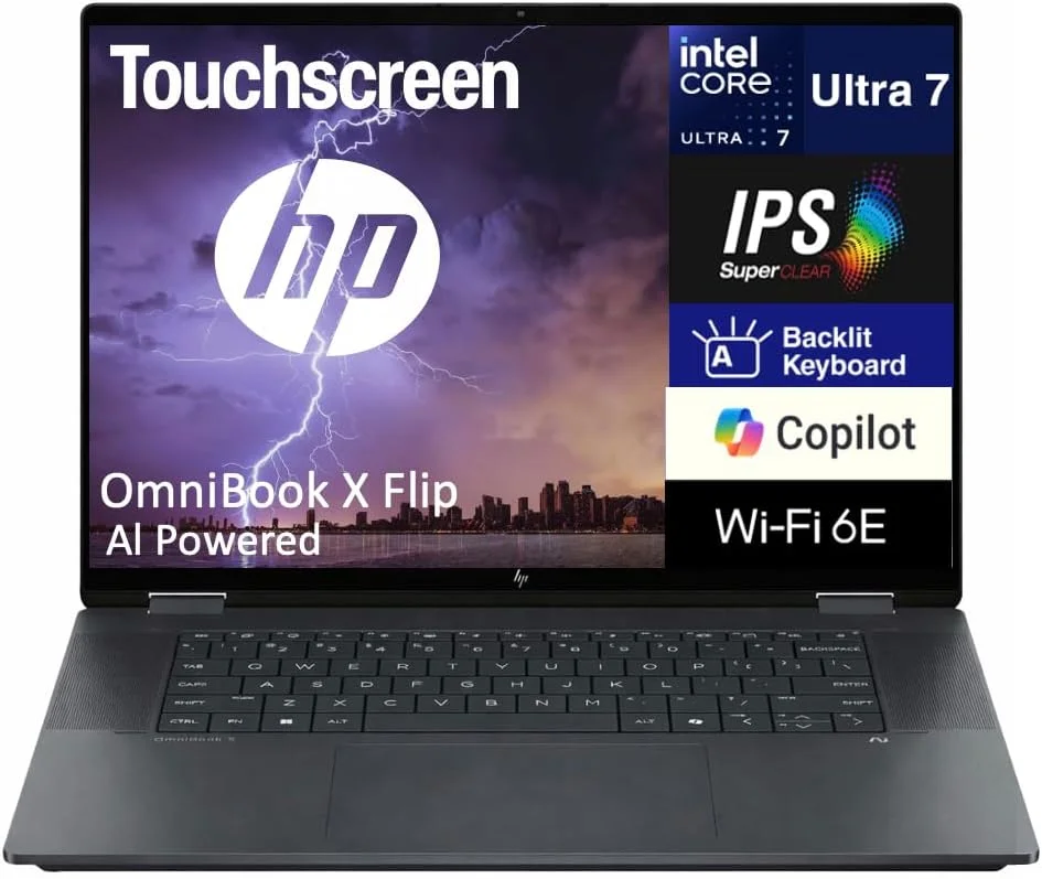 لپ تاپ HP OmniBook Ultra با هوش مصنوعی، صفحه نمایش لمسی 14.0 اینچی IPS 2.2K (AMD Ryzen AI 9 365، رم 32 گیگابایتی LPDDR5X، حافظه SSD 1 ترابایتی، کیبورد با نور پس زمینه، حسگر اثر انگشت، 2 پورت Thunderbolt 4، WiFi 7، وب کم، بلوتوث 5.4، ویندوز 11 هوم)