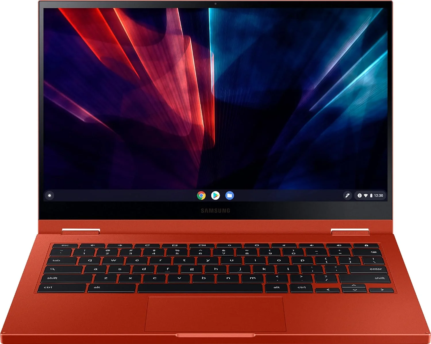 کروم بوک 2 سامسونگ گلکسی XE530QDA-KA1US، صفحه لمسی 13.3 اینچی 2 در 1 - Full HD - 1920 x 1080 - پردازنده Intel Core i3 (نسل 10) i3-10110U 2.10 گیگاهرتز - 8 گیگابایت رم - قرمز فستا (بازسازی شده)
