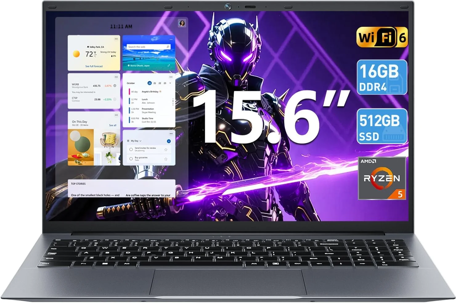 لپ تاپ 15.6 اینچی SGIN، رم 16 گیگابایت، حافظه SSD 512 گیگابایت، پردازنده چهار هسته ای (تا 3.6 گیگاهرتز)، صفحه نمایش 1920x1080 IPS FHD، باتری 5500 میلی آمپر ساعت، WiFi 6 BT5.2، قابلیت چرخش 180 درجه، HDMI، Type-C