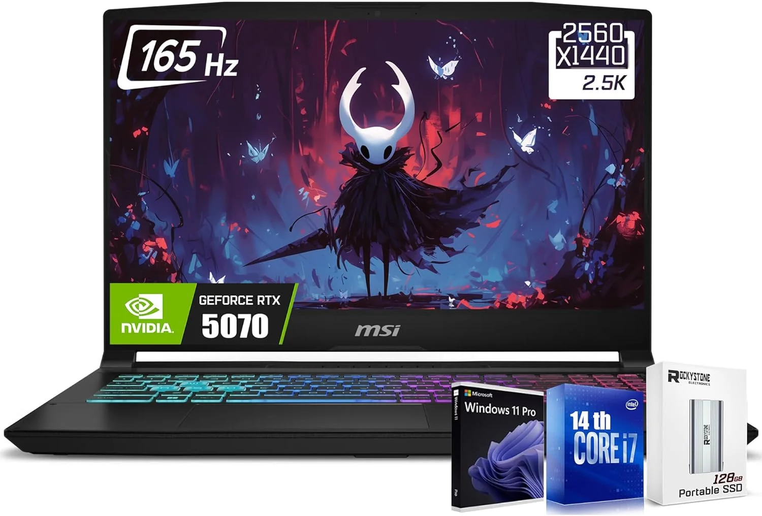 لپ تاپ گیمینگ ام اس آی Katana 15، صفحه نمایش 15.6 اینچی FHD IPS، AMD Ryzen 9 8945HS(>i9-13900H, 5.2 GHz), RTX 4070، آماده هوش مصنوعی و واقعیت مجازی، Copilot+ PC، کیبورد با نور پس زمینه، ویندوز 11 هوم، مشکی (ویندوز 11 پرو، 32 گیگابایت DDR5 | 2 ترابایت SSD)