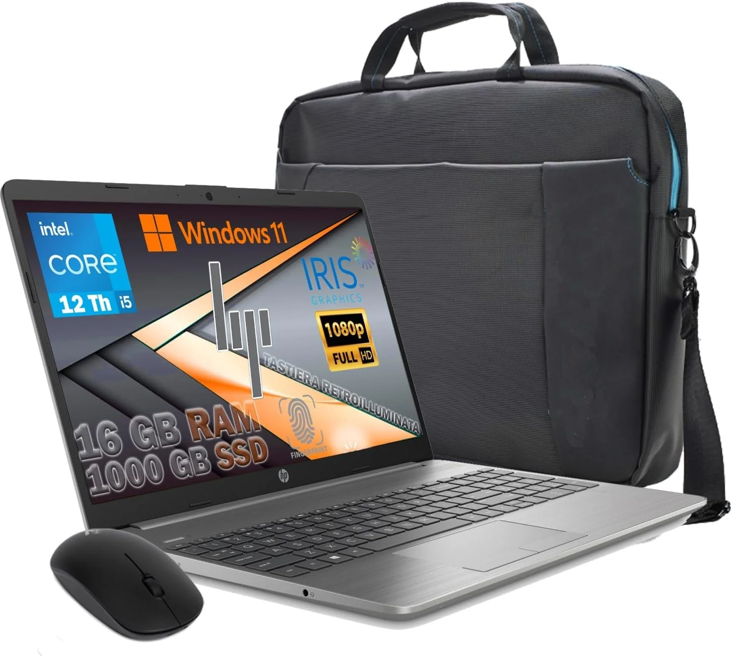 لپ تاپ نوت بوک نقره ای HP مدل 250 G9 با پردازنده i5-1235U، رم 16 گیگابایت DDR4، حافظه SSD M2 1000 گیگابایت، صفحه نمایش 15.6 اینچی FHD، ویندوز 11 پرو، کیبورد با نور پس زمینه، حسگر اثر انگشت، ماوس و کیف رایگان لپ تاپ نوت بوک نقره ای HP مدل 250 G9 با پردازنده i5-1235U، رم 16 گیگابایت DDR4، حافظه SSD M2 1000 گیگابایت، صفحه نمایش 15.6 اینچی FHD، ویندوز 11 پرو، کیبورد با نور پس زمینه، حسگر اثر انگشت، ماوس و کیف رایگان