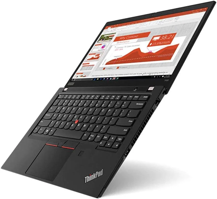 لپ تاپ لنوو Thinkpad T490، پردازنده i5-8365u، رم 16 گیگابایت، SSD 256 گیگابایت، صفحه نمایش Full HD، 14 اینچ، WiFi، بلوتوث، دوربین، ویندوز 11 پرو، لپ تاپ QWERTZ (بازسازی شده)