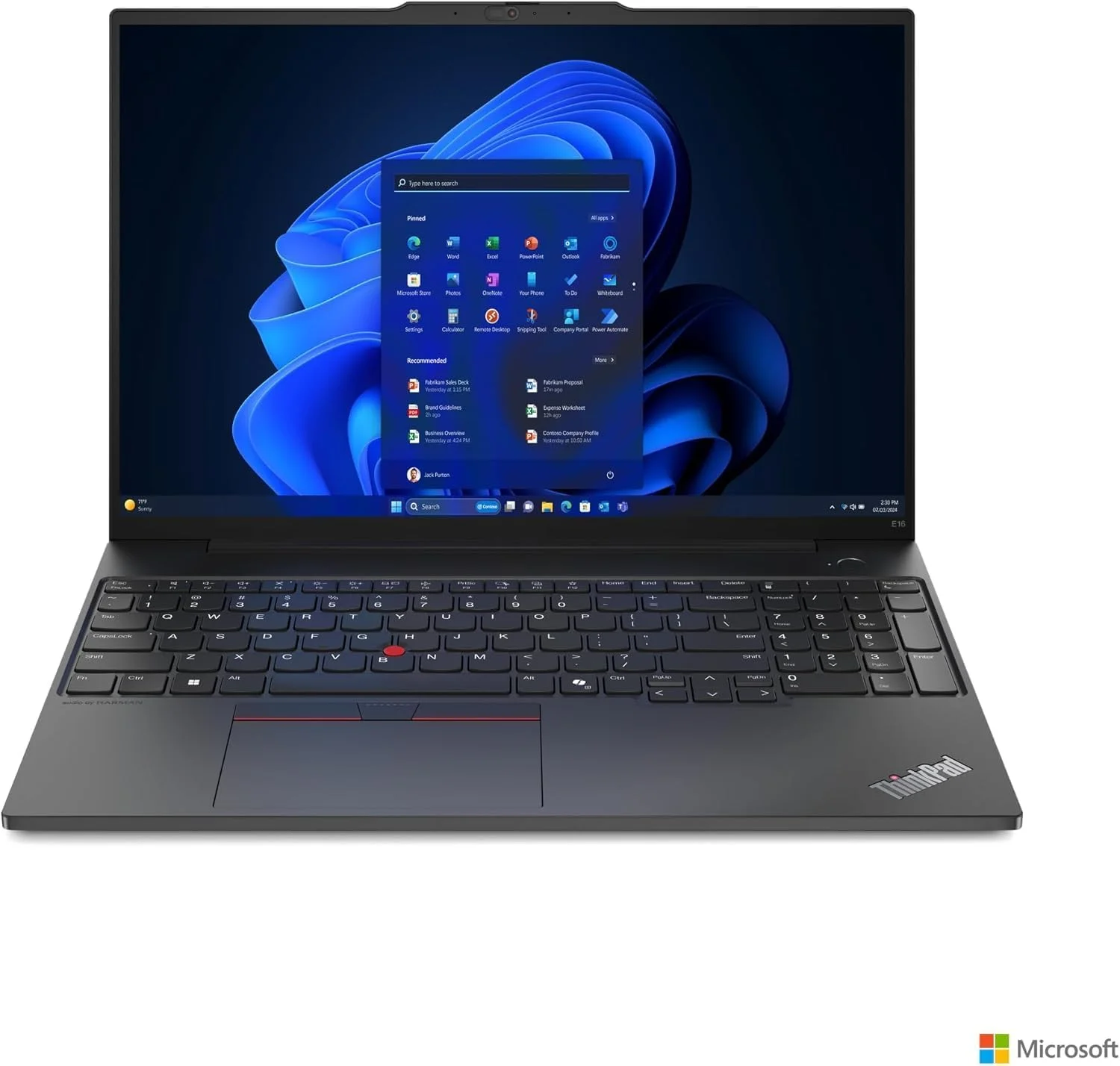 لپ تاپ تجاری 16 اینچی لنوو ThinkPad E16 Gen 2 - اینتل Core Ultra 5-125U، رم 16 گیگابایتی DDR5، اس اس دی 1 ترابایتی، ویندوز 11 پرو | شامل هاب USB-C هفت در یک First Wave، ماوس بی سیم، کیف لپ تاپ، آنتی ویروس و پد ماوس