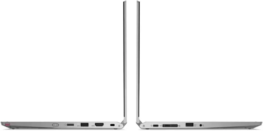لپ تاپ 2 در 1 لنوو ThinkPad L13 Yoga (بازسازی شده) صفحه نمایش لمسی 13.3 اینچی FHD IPS، پردازنده Coire i5-10210u، رم 8 گیگابایتی، حافظه SSD 256 گیگابایتی، اثر انگشت USB-C، قلم، ویندوز 11 پرو نقره ای