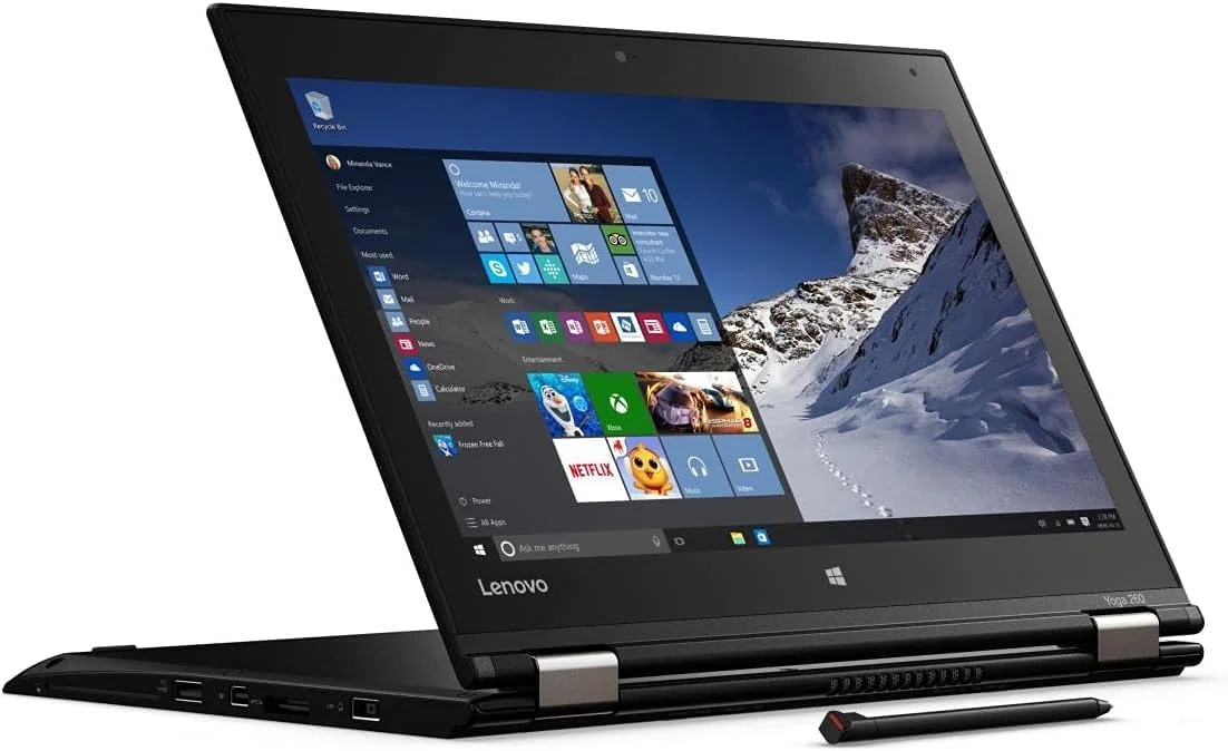 لپ تاپ تجاری اولترابوک لنوو Thinkpad YOGA 260 (بازسازی شده) | پردازنده اینتل Core i5-6300U | رم 8 گیگابایت | حافظه اس اس دی 256 گیگابایت | صفحه نمایش لمسی 12.5 اینچی 360 درجه | ویندوز 11، مشکی