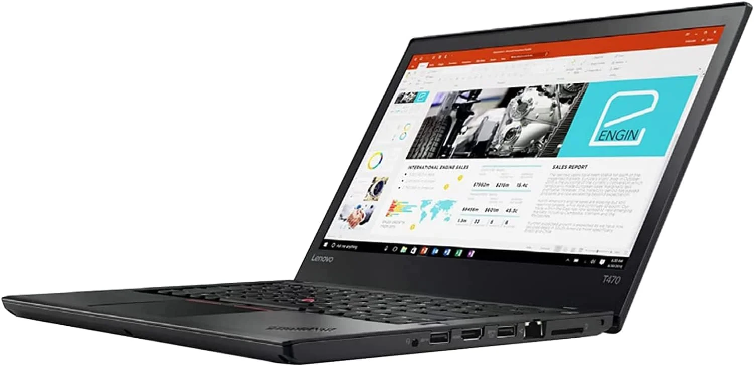 لپ تاپ لنوو Thinkpad T470 (بازسازی شده)، کامپیوتر نوت بوک 14 اینچی، پردازنده Core i7-7600 2.8 گیگاهرتز، 16 گیگابایت رم DDR4، 256 گیگابایت SSD، وب کم، ویندوز 11