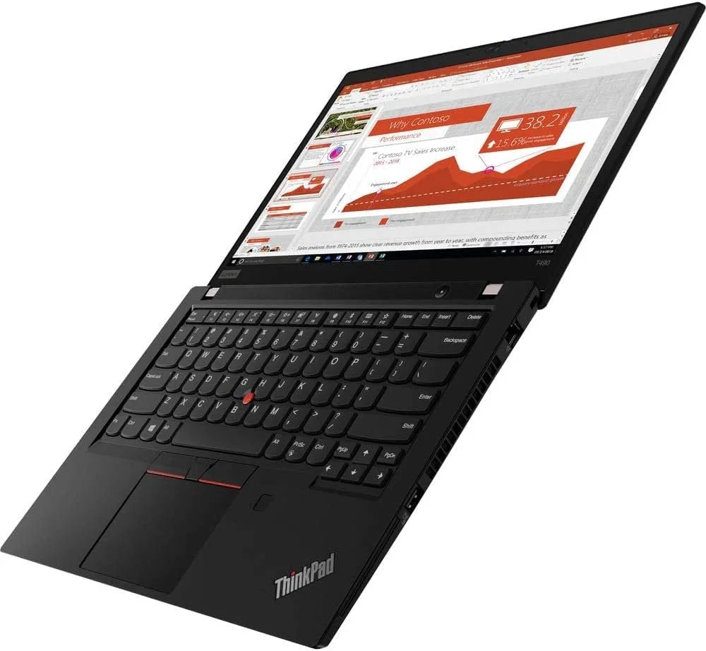 لپ تاپ 14.0 اینچی لنوو ThinkPad T490s FHD (1920x1080) (بازسازی شده)، پردازنده Intel Core i7-8665U، رم 32 گیگابایتی DDR4، حافظه SSD 512 گیگابایتی، کیبورد با نور پس زمینه، ویندوز 11 نسخه 64 بیتی