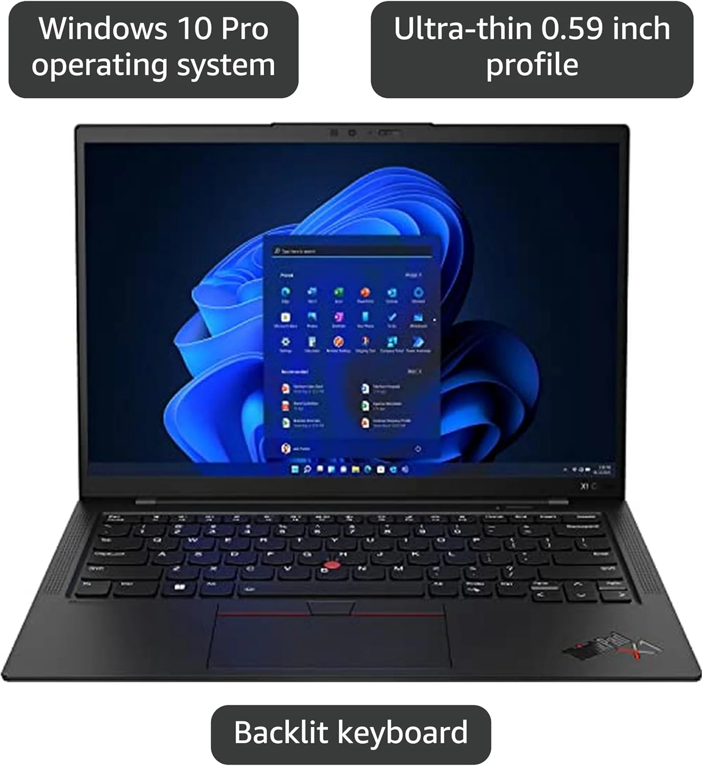 لپ تاپ 14 اینچی لنوو ThinkPad X1 Carbon 20QES8X600 (بازسازی شده)، پردازنده i5-8265U، رم 8 گیگابایتی، حافظه SSD 512 گیگابایتی، ویندوز 10 پرو، مشکی (نوسازی شده)