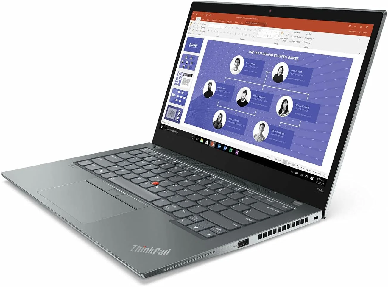 لنوو ThinkPad T14s Gen 2 (بازسازی شده)، پردازنده Intel i7-1165G7، صفحه لمسی FHD IPS (1920x1080)، رم 32 گیگابایت، حافظه SSD NVMe 512 گیگابایت، نور پس زمینه، حسگر اثر انگشت، Win10Pro