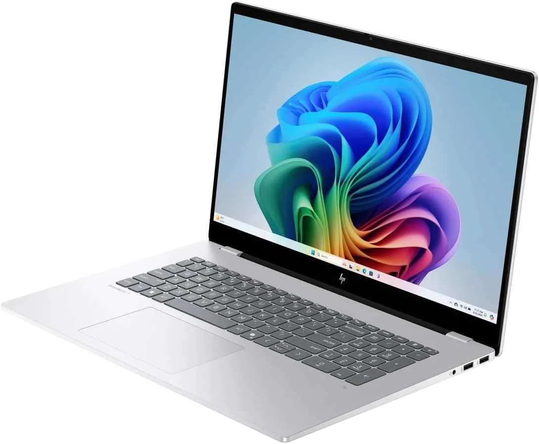 لپ تاپ HP OmniBook 7 با صفحه نمایش لمسی 17.3 اینچی FHD IPS، پردازنده Intel Core Ultra 7 258V، کارت گرافیک NVIDIA GeForce RTX 4050، حافظه 32 گیگابایتی DDR5، حافظه SSD 1 ترابایتی، کیبورد با نور پس زمینه، Thunderbolt 4، Windows 11 Pro