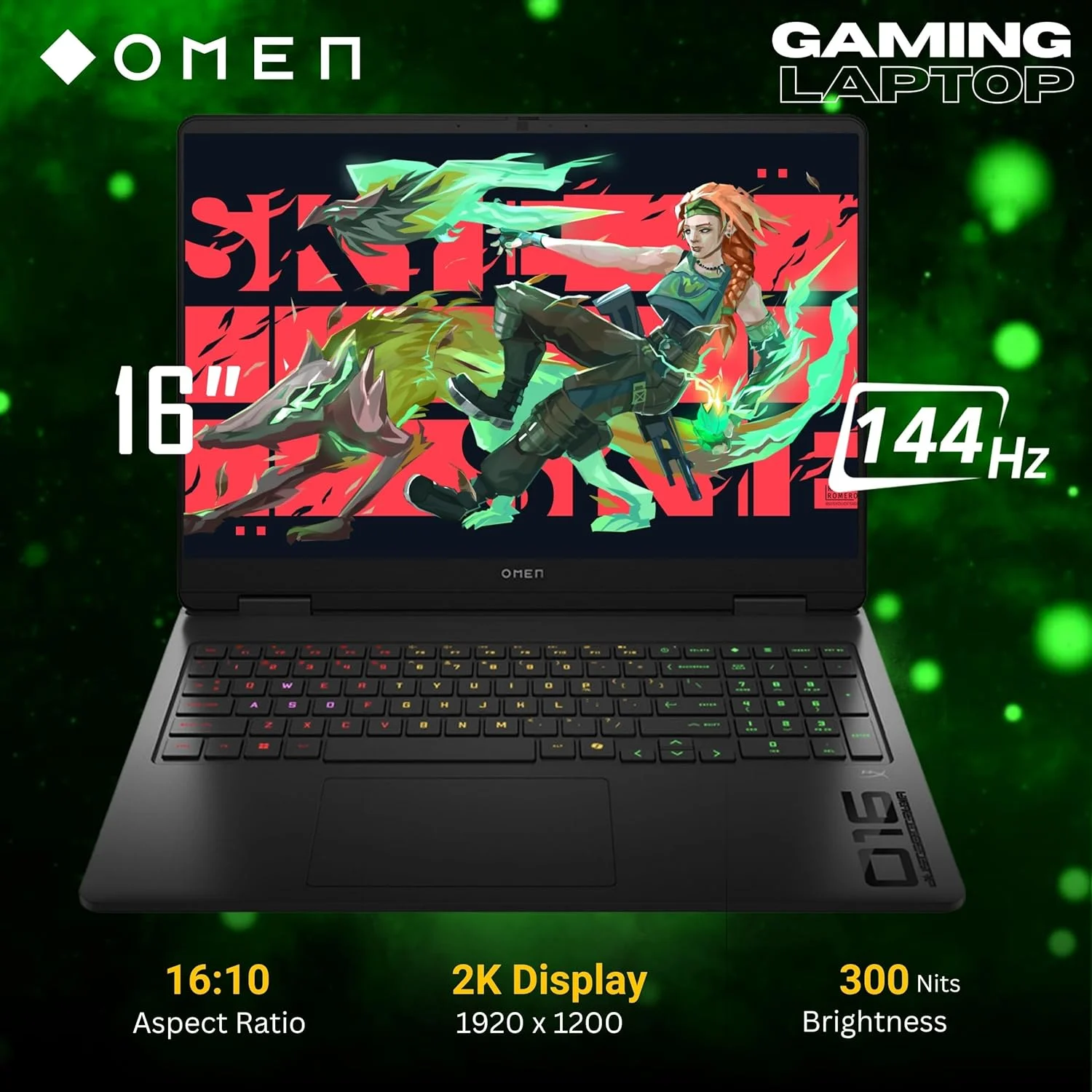 لپ تاپ گیمینگ باریک HP OMEN 16، نمایشگر 16 اینچی 144 هرتز 2K، پردازنده Intel Core Ultra 9 285H (>i9 14900)، NVIDIA GeForce RTX 5070، آماده هوش مصنوعی VR، صفحه کلید با نور پس زمینه RGB، مشکی، Windows 11 Home (رم 16 گیگابایتی DDR5 | SSD 1 ترابایتی) - تصویر 2
