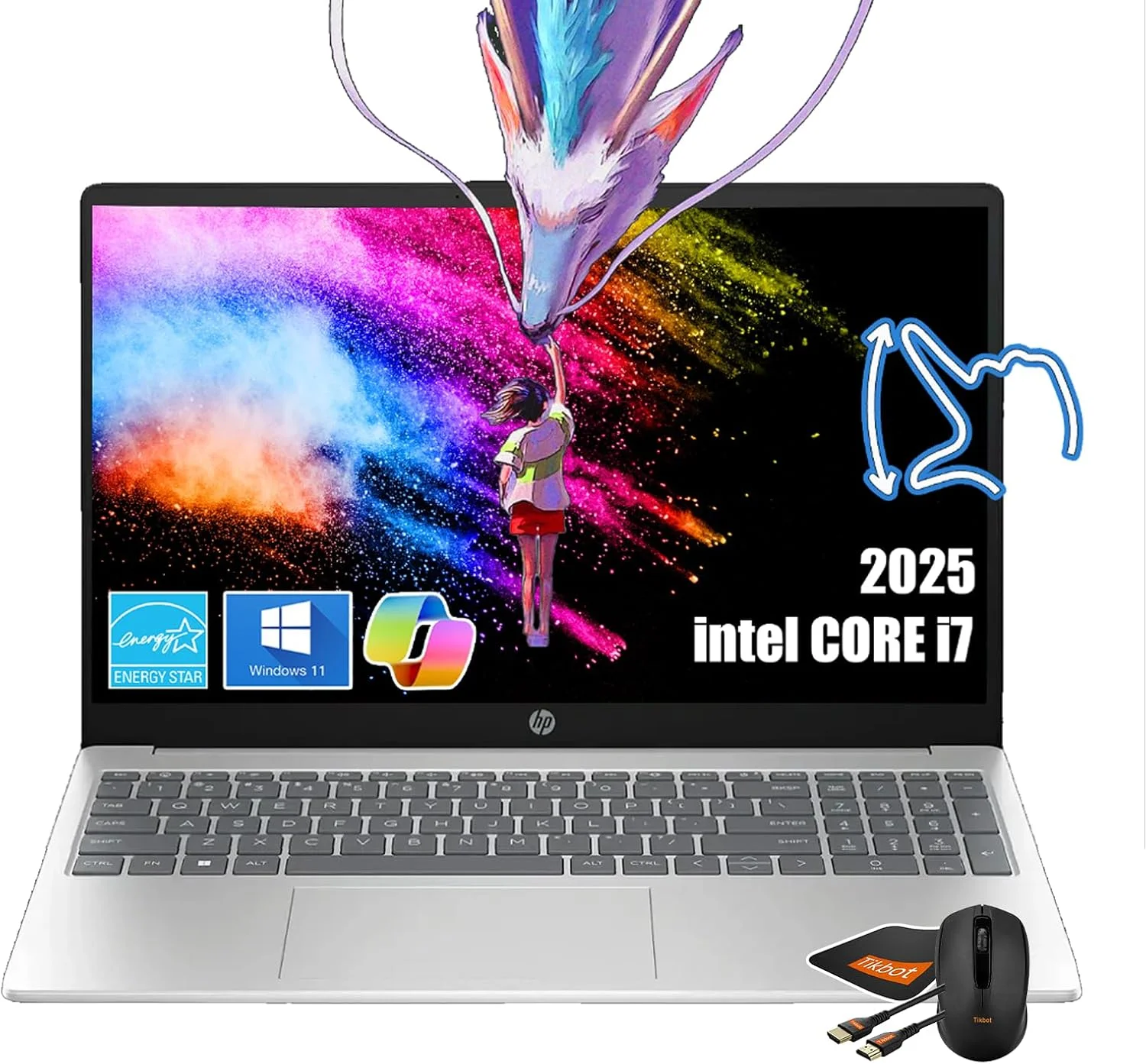 HP 15.6" Full HD Touchscreen Laptop | Intel i7-1355U (Beats i9-10880H) | Intel Iris Xe Graphics | Win 11 | Fast Charge | Wi-Fi 6 | W/Charger+Mouse (16GB RAM + 1TB SSD)