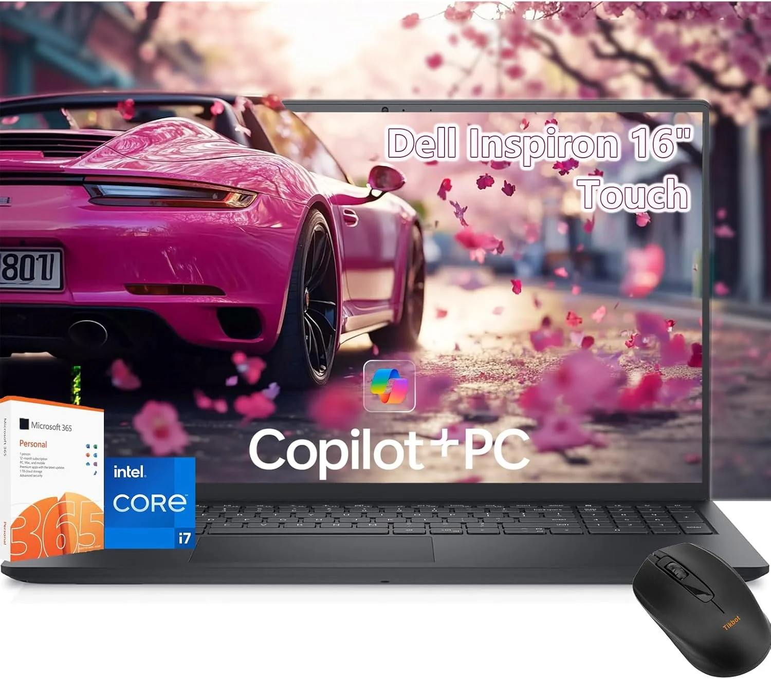 لپ تاپ لمسی 16 اینچی Dell inspiron - پردازنده Intel Core 7 150U بهتر از i7-1355U - صفحه نمایش لمسی 16 اینچی FHD+ - رم 32 گیگابایتی | SSD PCIe 1 ترابایتی - ویندوز 11 آفیس 365 - کیبورد با نور پس زمینه - کامپیوتر قابل حمل Copilot مناسب کار، تجارت و دانشگاه