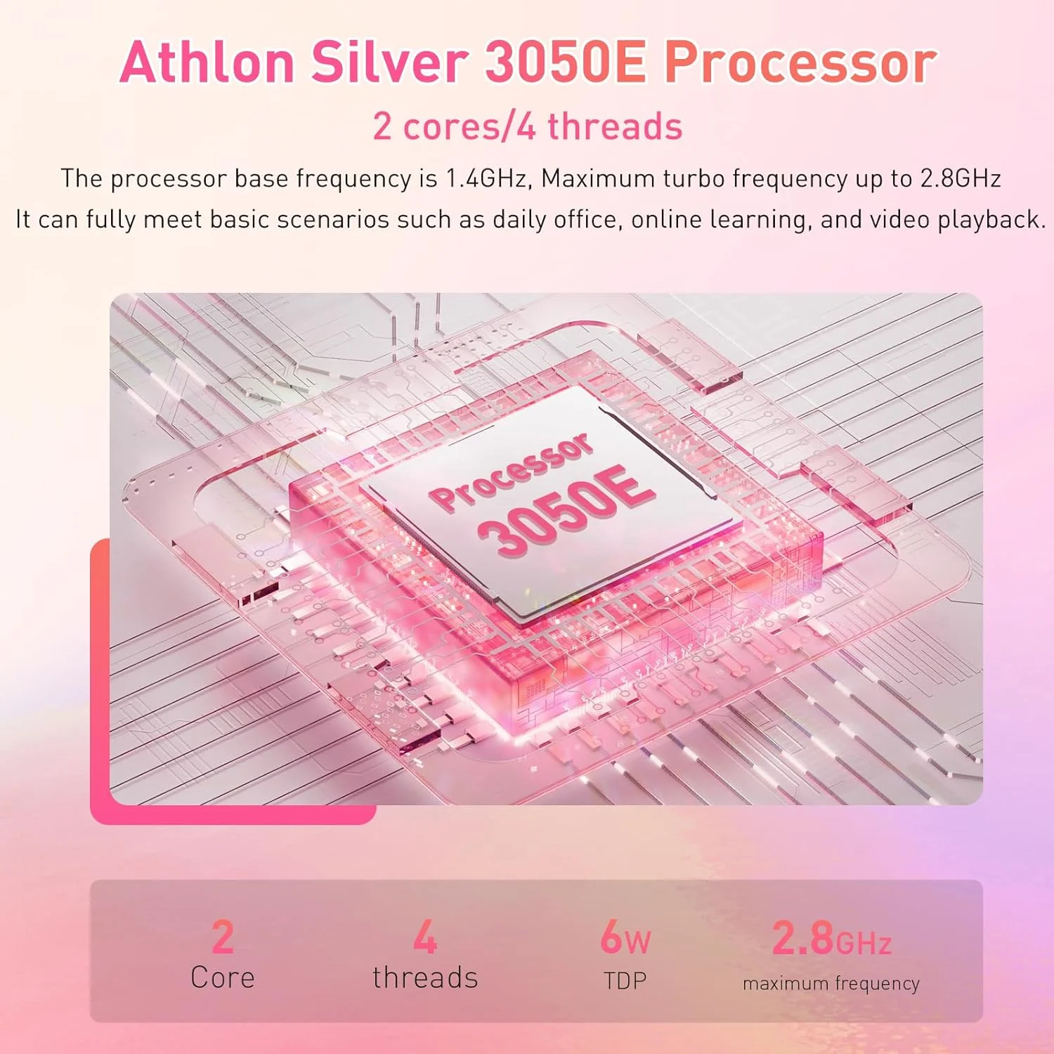 لپ تاپ 15.6 اینچی FHD، پردازنده Athlon Silver 3050E، رم 32 گیگابایتی DDR4، اس اس دی 1 ترابایتی، WiFi 5/ USB 3.0/ Type-C/HDMI، ویندوز 11 پرو، نوت بوک کامپیوتر IPS نازک و سبک برای کار، تحصیل و سرگرمی، صورتی - تصویر 3 لپ تاپ 15.6 اینچی FHD، پردازنده Athlon Silver 3050E، رم 32 گیگابایتی DDR4، اس اس دی 1 ترابایتی، WiFi 5/ USB 3.0/ Type-C/HDMI، ویندوز 11 پرو، نوت بوک کامپیوتر IPS نازک و سبک برای کار، تحصیل و سرگرمی، صورتی - تصویر 3