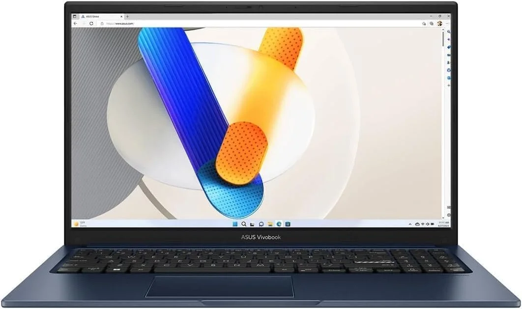 لپ تاپ ASUS VIVOBOOK X1504VA-BQ4675، صفحه نمایش 15.6 اینچی FHD IPS، پردازنده Intel Core i3-1315U، رم 8 گیگابایتی، SSD 512 گیگابایتی، گرافیک Intel UHD، صفحه کلید انگلیسی/عربی، Wi-Fi 6E، ویندوز 11 پرو (ارتقا یافته) آبی آرام