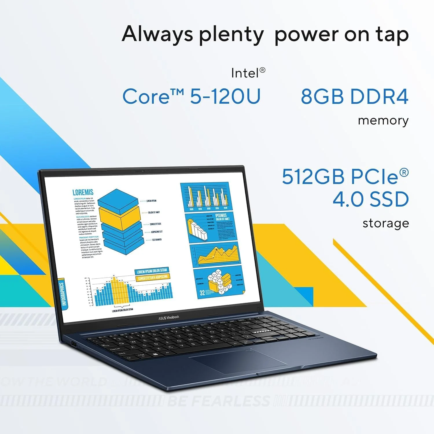 لپ تاپ ASUS Vivobook 15 X1504VA-BQ592 با پردازنده Intel Core 5-120U، رم 8 گیگابایت، حافظه SSD 512 گیگابایت، صفحه نمایش 15.6 اینچی FHD (1920x1080) و ویندوز 11 پرو ارتقا یافته - نقره ای خنک - 90NB13Y2-M014W0 - تصویر 2