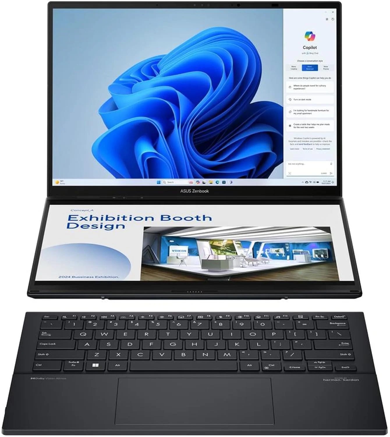 ASUS Zenbook DUO Laptop, Dual 14” OLED 3K 120Hz Touch Display, Intel Evo Certified, Intel Core Ultra 7 255H, Intel Arc Graphics, 32GB RAM, 1TB SSD (Renewed)