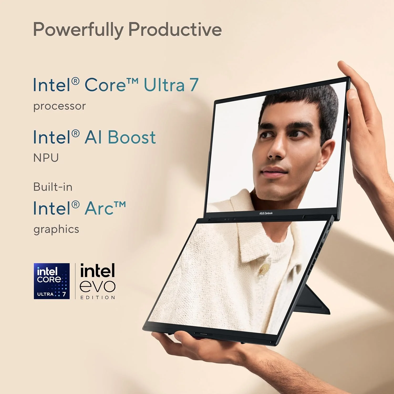 ASUS Zenbook DUO Laptop, Dual 14” OLED 3K 120Hz Touch Display, Intel Evo Certified, Intel Core Ultra 7 255H, Intel Arc Graphics, 32GB RAM, 1TB SSD (Renewed) - تصویر 3 ASUS Zenbook DUO Laptop, Dual 14” OLED 3K 120Hz Touch Display, Intel Evo Certified, Intel Core Ultra 7 255H, Intel Arc Graphics, 32GB RAM, 1TB SSD (Renewed) - تصویر 3