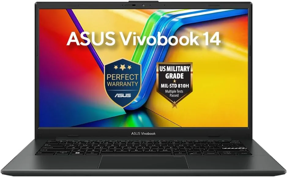 لپ تاپ ASUS Vivobook Go 14 (مشکی) | AMD Ryzen 5 7520U، کارت گرافیک AMD Radeon، رم 8 گیگابایتی، SSD 512 گیگابایتی، صفحه نمایش 14 اینچی FHD، ویندوز 11 [E1404FA-EB165W]