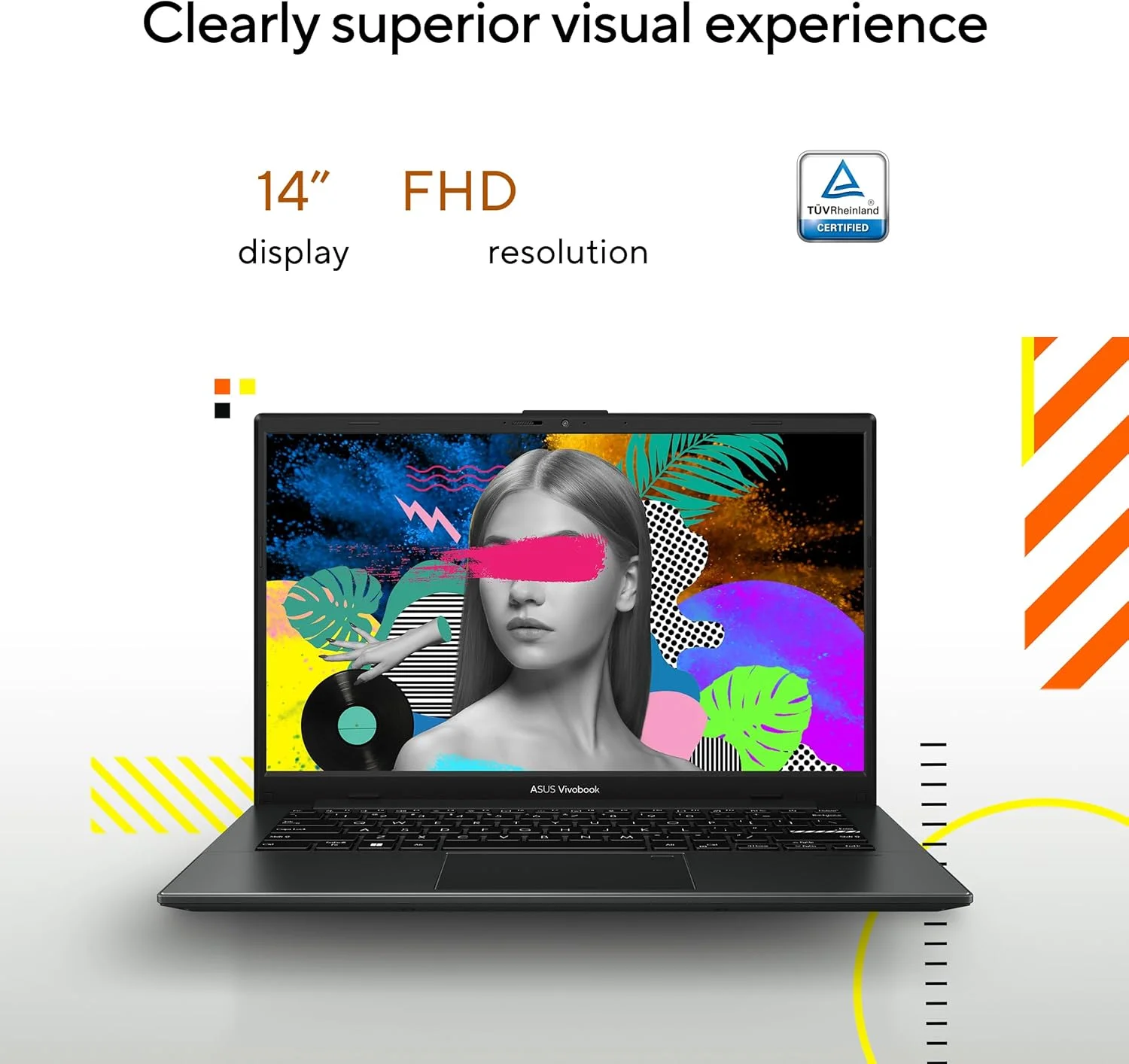لپ تاپ ASUS Vivobook Go 14 (مشکی) | AMD Ryzen 5 7520U، کارت گرافیک AMD Radeon، رم 8 گیگابایتی، SSD 512 گیگابایتی، صفحه نمایش 14 اینچی FHD، ویندوز 11 [E1404FA-EB165W] - تصویر 3