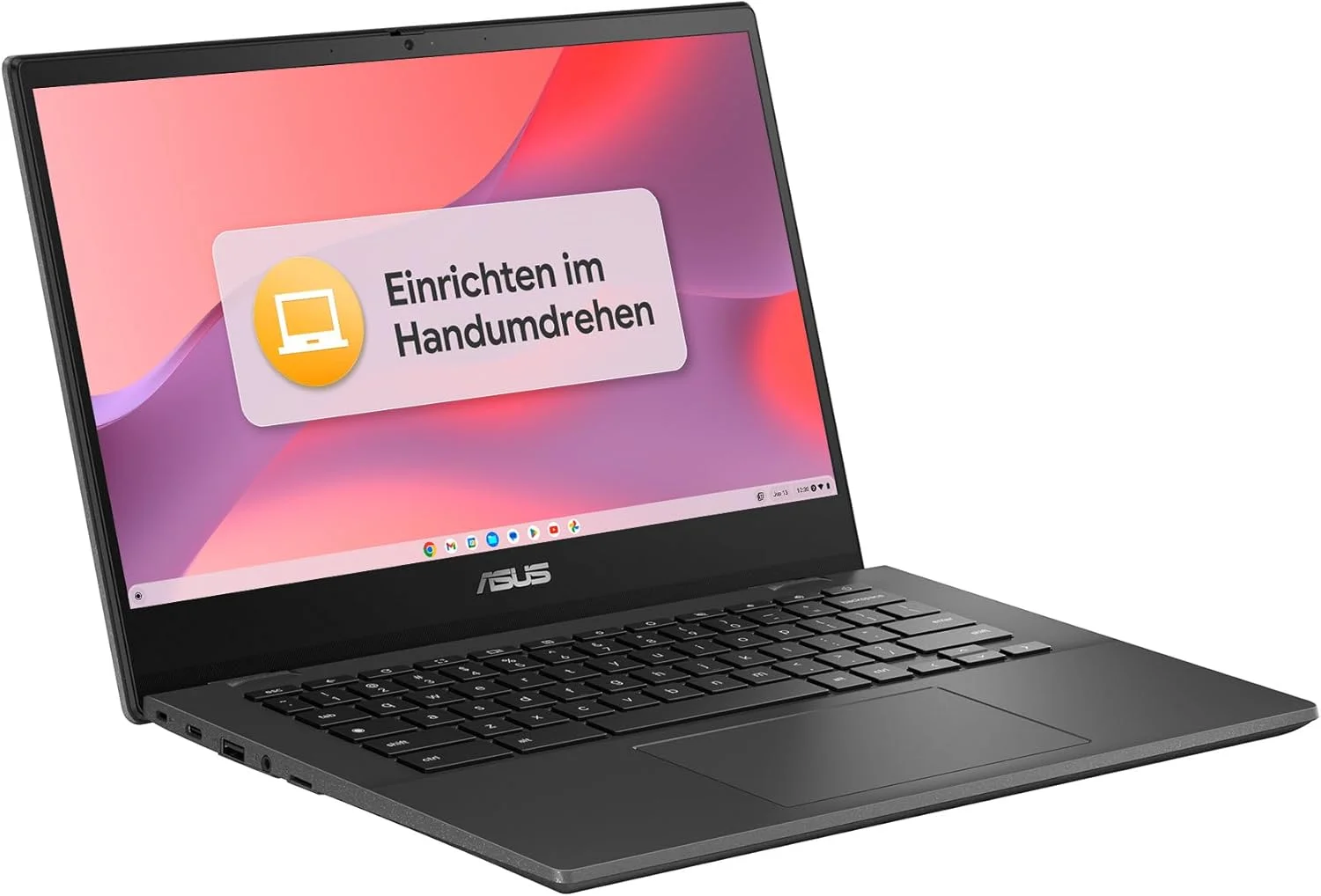 لپ تاپ ASUS Chromebook CM1 | صفحه نمایش 14 اینچی ضد تابش نور | MediaTek Kompanio 510 | 4 گیگابایت رم | 128 گیگابایت eMMC | ARM G52 MC2 | ChromeOS | صفحه کلید QWERTZ | خاکستری - تصویر 3
