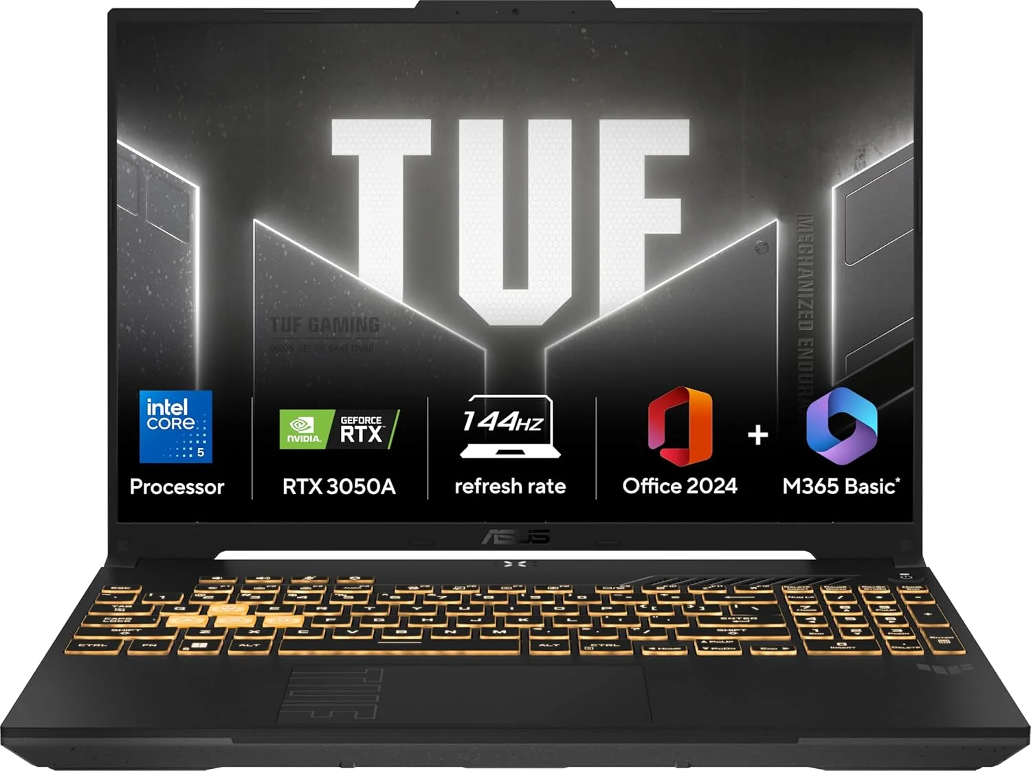 لپ تاپ گیمینگ 16 اینچی ASUS TUF Gaming F16 (FX607VU-RL001W) FHD+ 144Hz – Intel Core 5-210H، رم 16 گیگابایت، SSD 2 ترابایت، NVIDIA GeForce RTX 3050، خاکستری مکانیکی، Windows 11 Home
